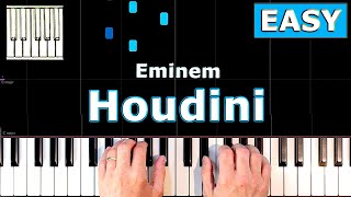 Eminem  Houdini  Piano Tutorial EASY [upl. by Eitsirk]