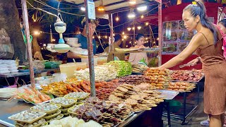 Siem Reap Streets Food Tour During River Festival In Cambodia [upl. by Mona]