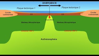 Formation des plaques tectoniques et divergence [upl. by Letty]