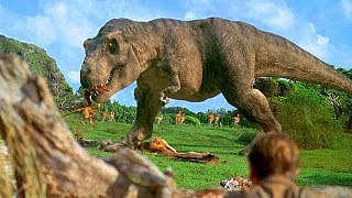 TRex Ambush Scene  Jurassic Park 1993 Movie Clip HD [upl. by Nyrok]