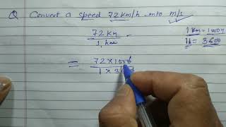 Convert a speed 72 kmh into ms [upl. by Revell]