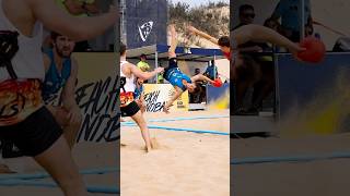 Insane Acrobatic Goal 😳🙃 handball beachhandball ehf [upl. by Alad]