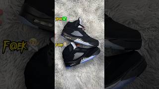 Real Vs Fake Black Metallic Silver Jordan 5 shorts sneakerhead viral [upl. by Letnwahs]