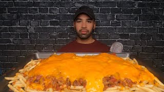 ASMR CHILI CHEESE FRIES MUKBANG [upl. by Ahsehat]