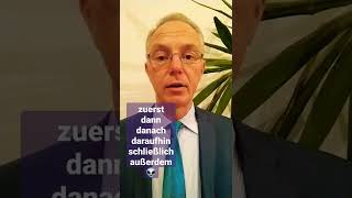 Satzanfang zuerst dann danach daraufhin schließlich außerdem satz b1 b1prüfung b1text [upl. by Eirehs]