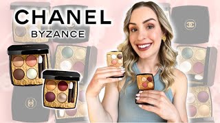 CHANEL BYZANCE EYESHADOW PALETTES 2023 👑 SWATCHES amp REVIEW  PARURE VENITIENNE amp PARURE IMPERIALE [upl. by Aelam947]