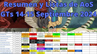 Resumen y Listas de AoS GTs 1415 Septiembre 2024 [upl. by Fabrienne]