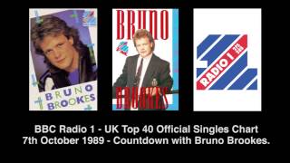 BBC Radio 1 UK Top 40 Official Singles Chart 7th October 1989 Countdown with Bruno Brookes [upl. by Niledam92]