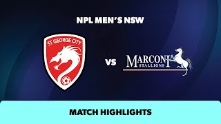 NPL Mens NSW Round 9 Highlights – St George City v Marconi [upl. by Epps]