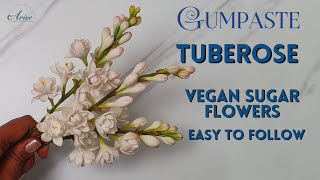 Make Vegan Gumpaste Tuberose Flowers  FILLER FLOWERS  EASY TO MAKE [upl. by Alduino]