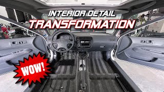 Honda Civic Interior Detail Transformation  Deep Cleaning EVERYTHING [upl. by Naujyt]