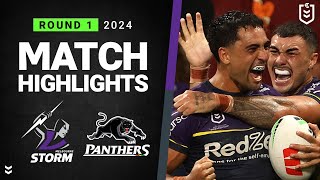 NRL 2024  Storm v Panthers  Match Highlights [upl. by Anyak619]