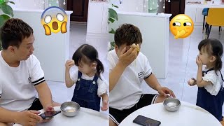 Daughter Tricks Dad Into Cracking Raw Eggs With His Head [upl. by Chappy]