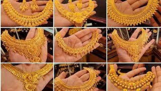 👌😍 bridal gold necklace collection latest gold necklace design 2024 gold necklace jewellery [upl. by Etnuad]