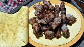 Шашлык и люля кебаб под лавашом food шашлык еда гриль beeffood bbqbeef kebab grill [upl. by Josiah]