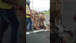 Road white line marking machine 🛣️shortvideos publictransport viralvideos youtuber road [upl. by Kalfas462]