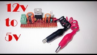 How to make a 12V to 5V Converter using 7805 IC [upl. by Ipoillak]