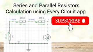 Series and Parallel Resistors calculation using Every Circuit app [upl. by Mallen]