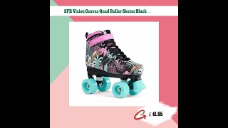 SFR Vision Canvas Quad Roller Skates Black Floral [upl. by Byler559]