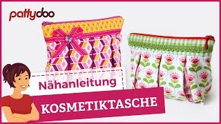 Anleitung Kosmetiktasche mit Reißverschluß nähen  auch für Anfänger [upl. by Nnaycnan]