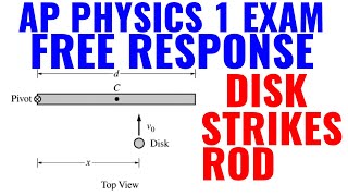 Disk Strikes Rod Angular Momentum Free Response Question AP Physics 1 [upl. by Lenej]