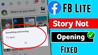 Facebook Lite Story Not Open Something Went Wrong Try Again Problem [upl. by Melvin]