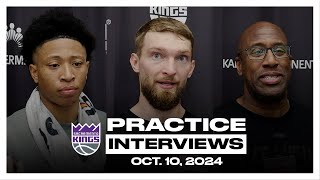 Domantas Sabonis Boogie Ellis amp Coach Brown  Practice Interviews 101024 [upl. by Anaynek30]