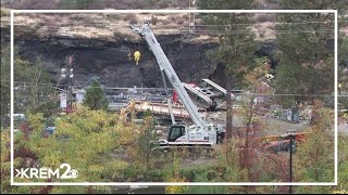 Crane failure at Post Falls North Channel Dam spillway briefly prompts Flash Flood Watch [upl. by Godrich]