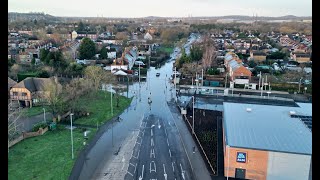 Drone footage shows Wilford Lane flood [upl. by Ainoet728]