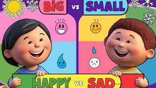 Opposite words in English Educational video for toddlers and kids [upl. by Evol]