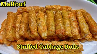 How to make Cabbage Rolls Malfouf RecipeArabic Food Stuffed Cabbage Rolls [upl. by Molli]