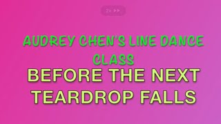 Before the next teardrop falls V221🌻🌷🌹Audrey Chens Line dance class tutorial amp dance中文教342024 [upl. by Reifinnej413]