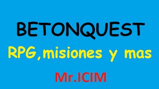 Plugin betonquest  Npc misiones y mas  bukkit Minecraft  Español [upl. by Lovering]