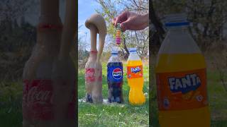 “Battle of Soda Coke vs Pepsi and Fanta vs Mentos” 🔥 cokevsmentos experiment [upl. by Johnston]