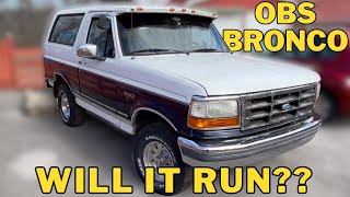 1995 OBS Ford Bronco Parked For Years Will It Run ford automobile obs [upl. by Tomaso]