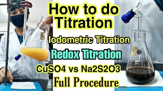 How to do Redox Titration in Hindi Iodometric Titration of Copper Iodine with Sodium thiosulphate [upl. by Syst89]