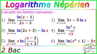 Fonction Logarithme Népérien  Limite Logarithme Népérien  2 Bac  Exercice 18 [upl. by Moonier935]