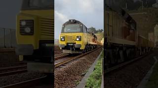 Colas Rail class 70s incredible thrash along the seawall Goonbarrow jncWestbury down 7081670814 [upl. by Eatnwahs]