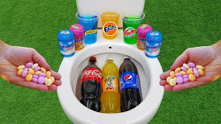 Big Coca Cola Pepsi Yedigün VS Popular Sodas  Fanta Schweppes Fruko and Mentos in the toilet [upl. by Ramedlab]