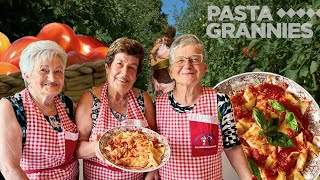 Enjoy tomato passata amp pasta made by Rita Adriana and Brunilde Pasta Grannies [upl. by Saks]