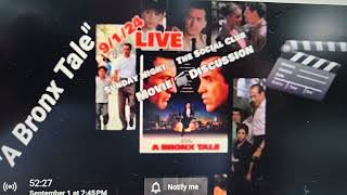 A Bronx Tale Sunday night Movie Talk WTommy Stigs Join me for an interactive chat [upl. by Ongun]