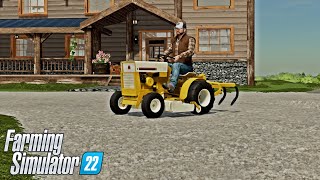 CLEANING UP THE FARMYARD BUYING A INTERNATIONAL LAWN MOWER FARMING SIMULATOR 22 1990Ss ROLEPLAY [upl. by Motteo253]