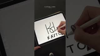 Kaito  Procreate Name Logo Design 💫 logodesign designprocess adobeillustrator procreate [upl. by Karb]