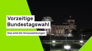 Vorzeitige Bundestagswahl Das sind die Voraussetzungen [upl. by Aerdnu]