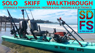 SOLO SKIFF WALKTHROUGH How I Rig Out My Motorized Kayak Micro Skiff For FISHING [upl. by Ennavoj]