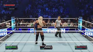 CHAMPION VS CHAMPION MATCH CHARLOTTE FLAIR VS SASHA BANKSWITH JORDYNNE GRACE SPECIAL REF PART 1 [upl. by Joeann643]