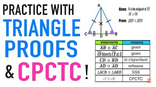 Triangle Congruence Proofs Practice with CPCTC [upl. by Artur]