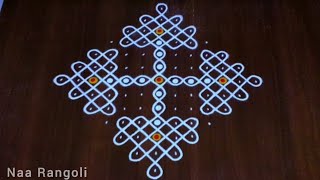 Karthika pournami special melikala muggulu🌼 latest rangoli design 🌼 13×1 dots Naa Rangoli [upl. by Ikir]