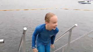 Toren getting into the fjord at Nordnes Sjøbad swimming pool in Bergen [upl. by Nottarts553]