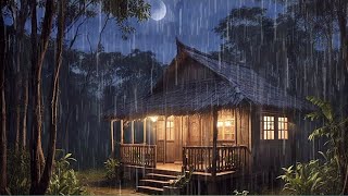 Fall into sleep instantly with heavy rain  healing stress  insomnia relief [upl. by Ahsatak]